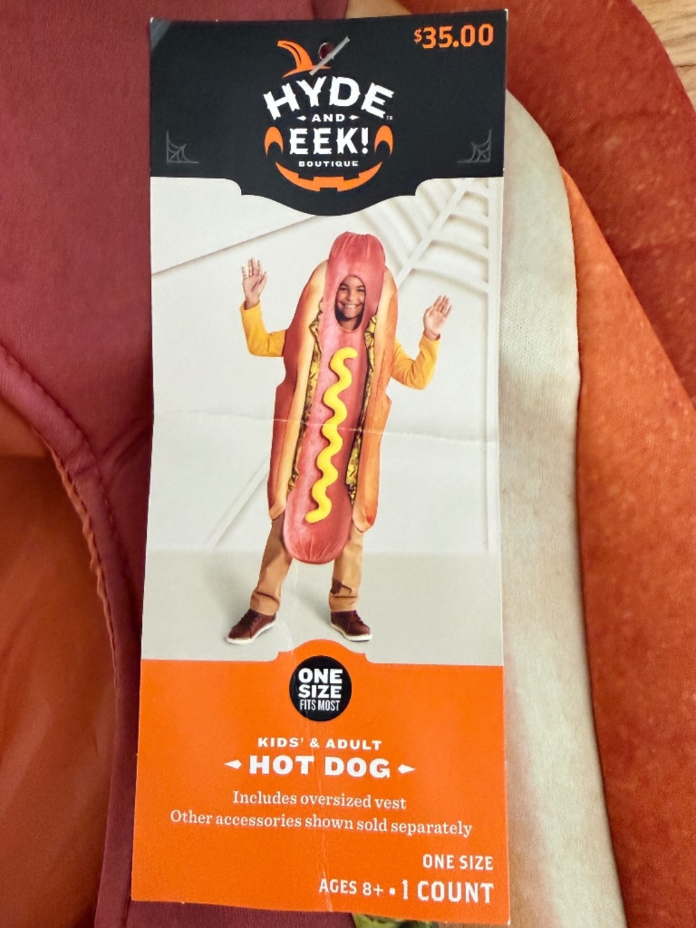 NWT Hot Dog Costume for Adult or Kid Halloween Hot Dog Costume